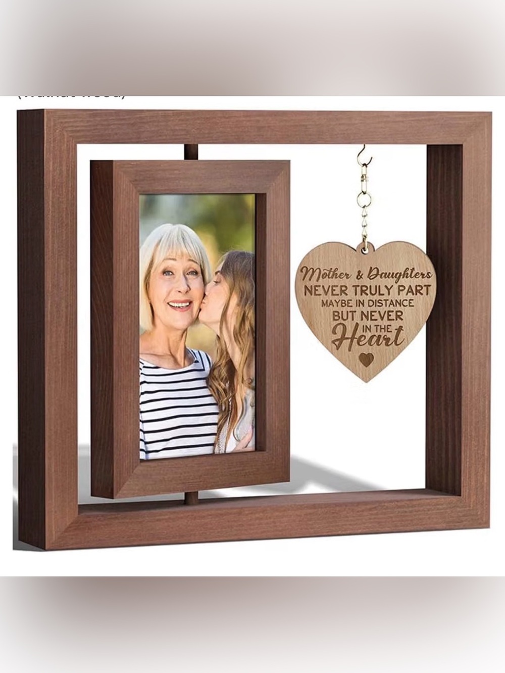 Wooden Heart Pendant Necklace - Mother & Daughter Gift